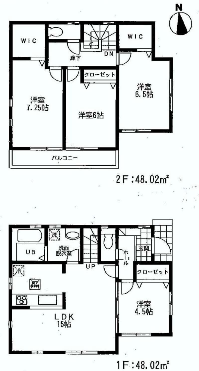 Floor plan. (6 ●), Price 28.8 million yen, 4LDK, Land area 120.26 sq m , Building area 96.04 sq m