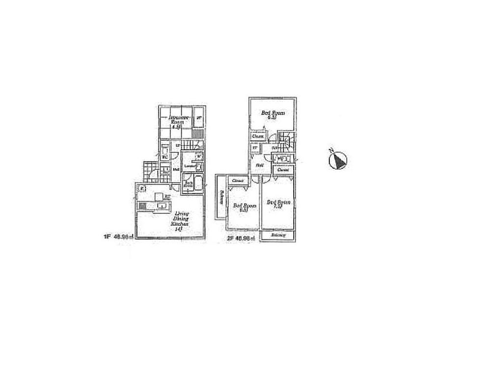 Floor plan. 19,800,000 yen, 4LDK, Land area 161.34 sq m , Building area 93.3 sq m