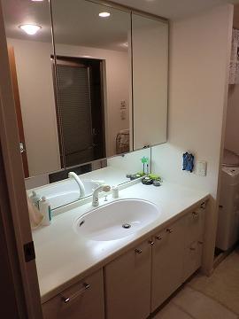 Wash basin, toilet. Three sides Kagamiura is housed.