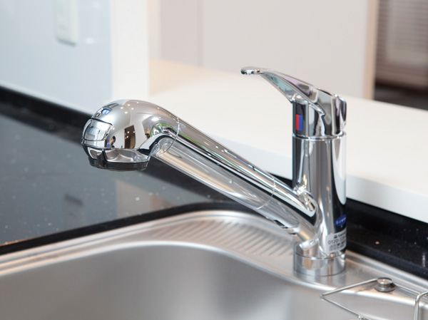 Kitchen.  [Water purifier integrated shower faucet] Convenient hand shower type of faucet to the care of the sink. At any time delicious, It has a built-in water purifier that can be used friendly water to your skin immediately.