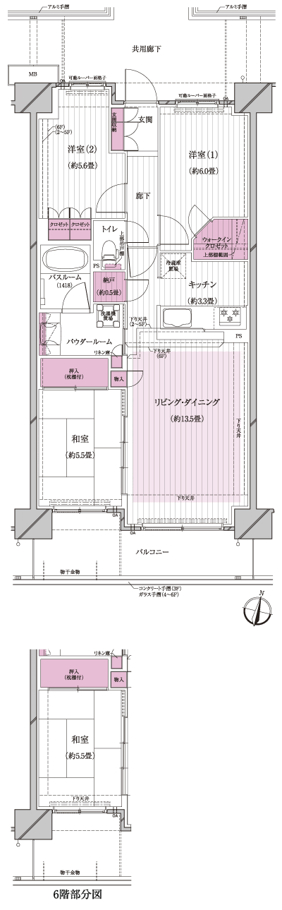 Floor: 3LDK + walk-in closet + storeroom, occupied area: 74.27 sq m