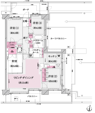 Floor: 4LDK + walk-in closet, the occupied area: 90.42 sq m