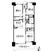 Floor: 3LDK + family closet + storeroom, occupied area: 74.27 sq m