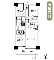 Floor: 3LDK + walk-in closet + storeroom, occupied area: 74.27 sq m