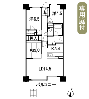 Floor: 3LDK + walk-in closet, the occupied area: 74.22 sq m