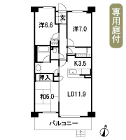 Floor: 3LDK + family closet, occupied area: 77.87 sq m