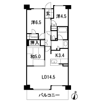 Floor: 3LDK + walk-in closet, the occupied area: 74.22 sq m