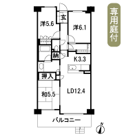 Floor: 3LDK + family closet + storeroom, occupied area: 74.27 sq m