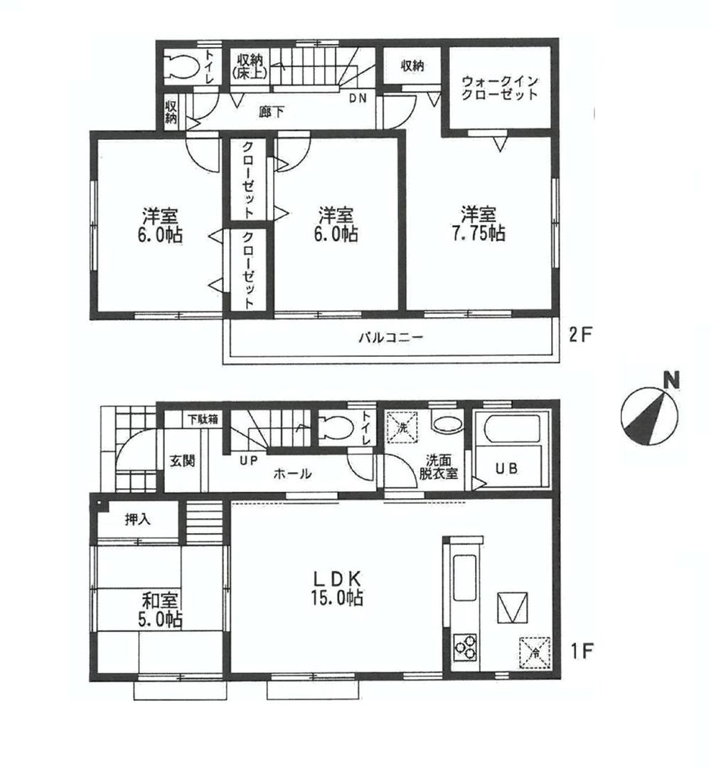 Floor plan. Price 30,300,000 yen, 4LDK, Land area 125.05 sq m , Building area 99.36 sq m