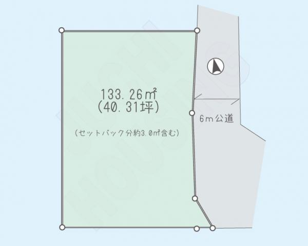 Compartment figure. Land price 16.8 million yen, Land area 133.26 sq m