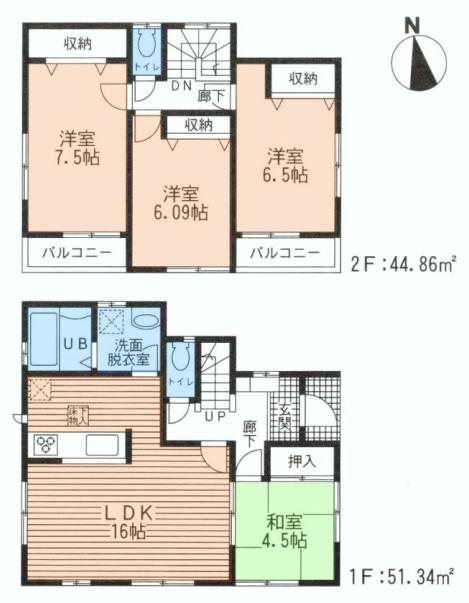 Floor plan. (7), Price 20.8 million yen, 4LDK, Land area 154.01 sq m , Building area 96.2 sq m