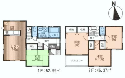 Floor plan. (6), Price 25,800,000 yen, 4LDK, Land area 125.16 sq m , Building area 99.36 sq m