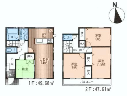 Floor plan. (5), Price 24,200,000 yen, 4LDK, Land area 125.2 sq m , Building area 97.29 sq m