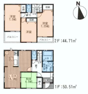 Floor plan. (4), Price 23.5 million yen, 4LDK, Land area 136.12 sq m , Building area 95.22 sq m