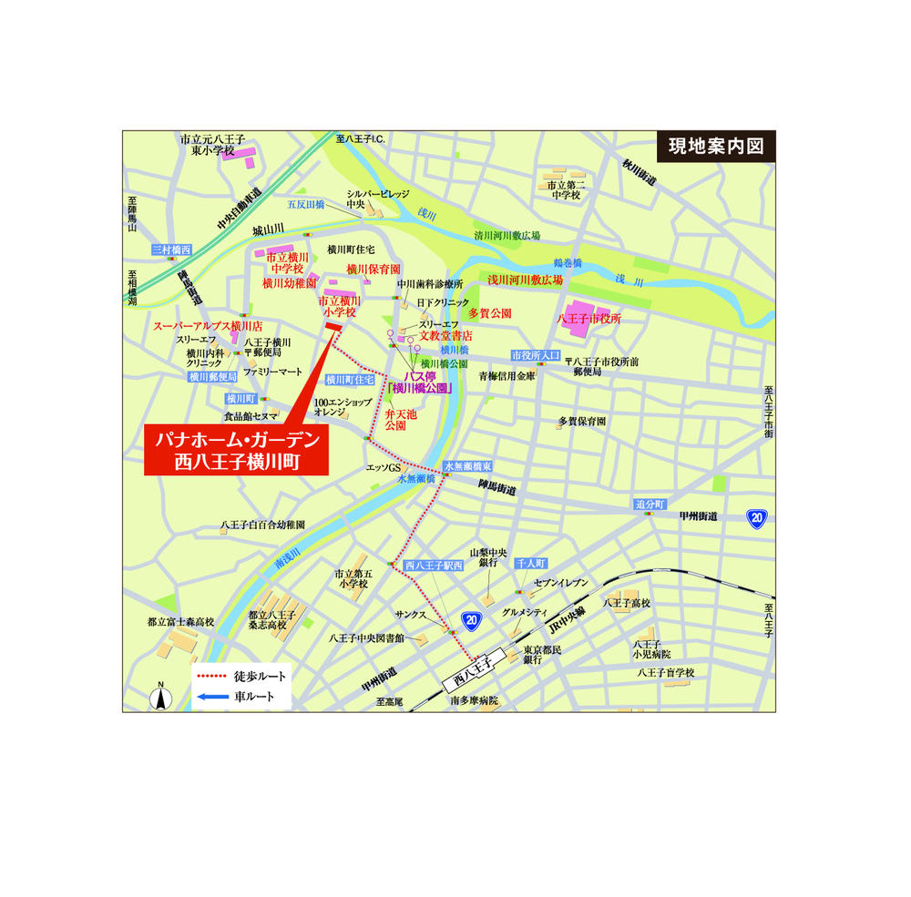 Access view. Local guide map