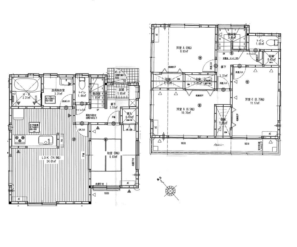 Floor plan. (6 Building Phase 1), Price 21.5 million yen, 4LDK, Land area 125.35 sq m , Building area 95.22 sq m