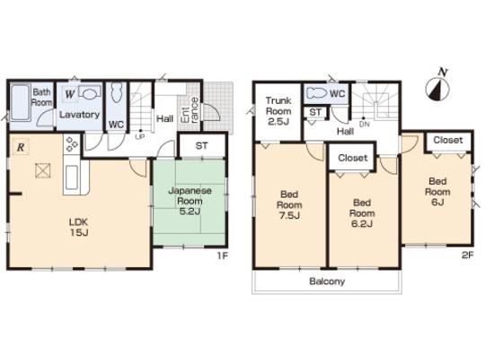 Floor plan. 33,800,000 yen, 4LDK, Land area 153.48 sq m , Building area 97.6 sq m floor plan