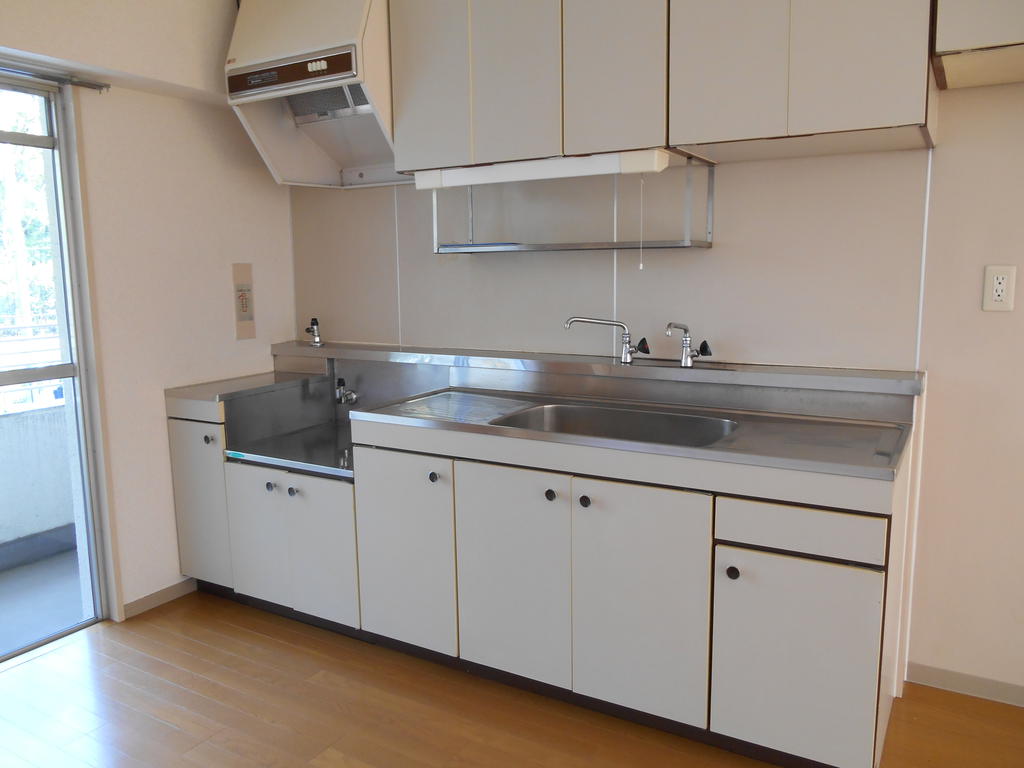 Kitchen. Kitchen facing the balcony