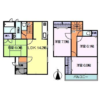 Floor plan. 25,800,000 yen, 4LDK, Land area 117.26 sq m , Building area 94.56 sq m