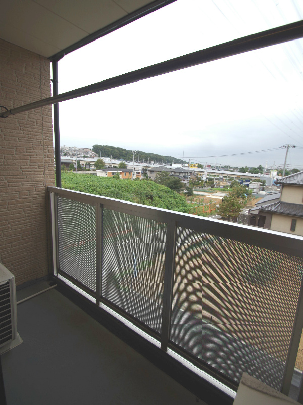Balcony. It dries also laundry firm!