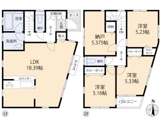 Floor plan. 26,800,000 yen, 3LDK, Land area 86.37 sq m , Building area 92.74 sq m floor plan
