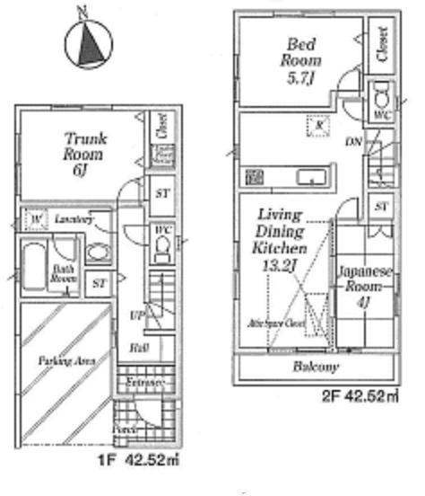 Floor plan. 29,800,000 yen, 2LDK + S (storeroom), Land area 72.17 sq m , Building area 85.04 sq m