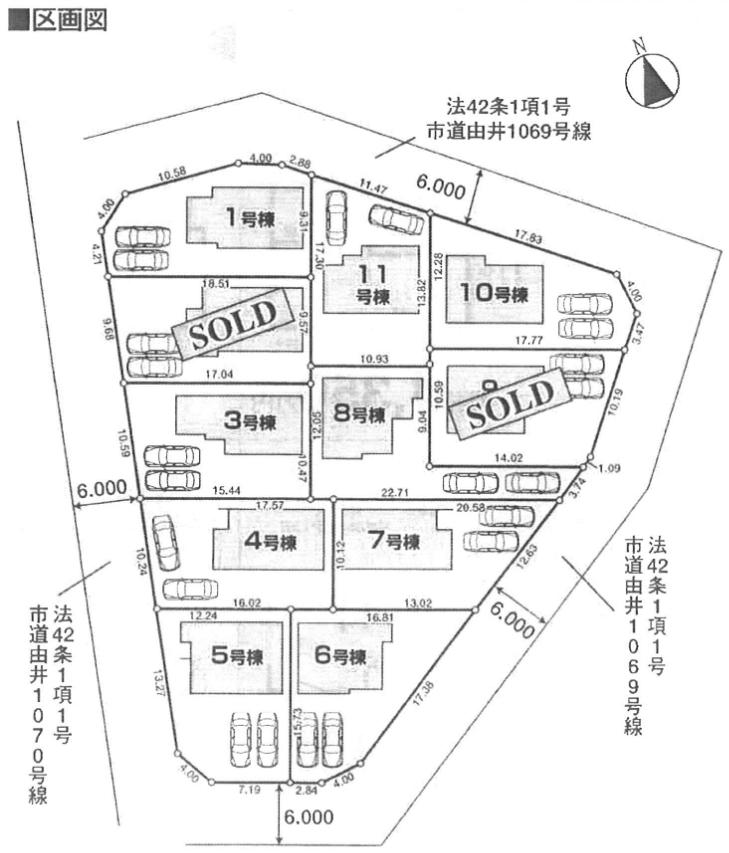 The entire compartment Figure. Front road 6m public roads.