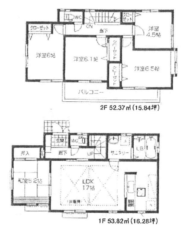 Floor plan. (1 Building), Price 42,800,000 yen, 5LDK, Land area 170.2 sq m , Building area 106.19 sq m