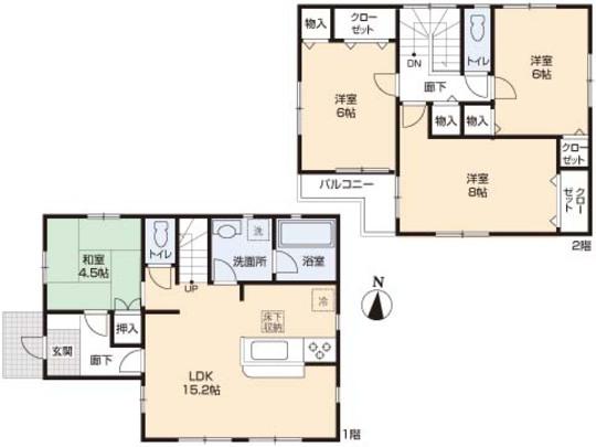 Floor plan. 28.8 million yen, 4LDK, Land area 120.5 sq m , Building area 92.34 sq m floor plan