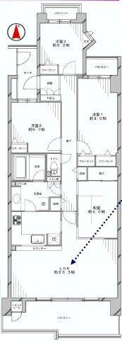Floor plan. 4LDK, Price 28.8 million yen, Footprint 102.93 sq m , Balcony area 18.98 sq m Floor