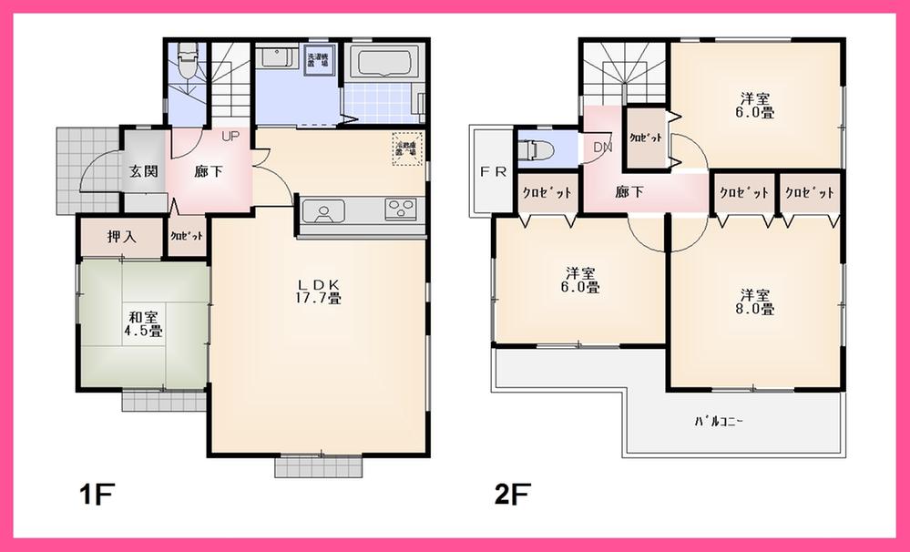 Floor plan. (4 Building), Price 50,800,000 yen, 4LDK, Land area 160.09 sq m , Building area 98.41 sq m