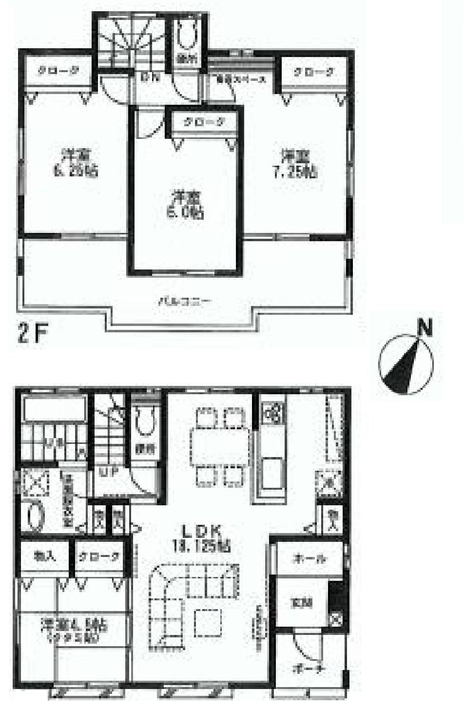 Floor plan. Price 38,800,000 yen, 4LDK, Land area 181.82 sq m , Building area 99.36 sq m