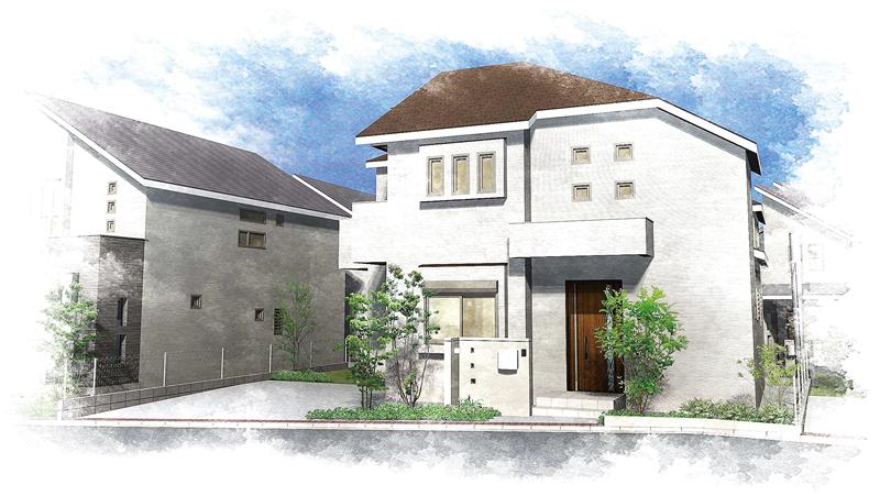 Rendering (appearance). 10 Building Rendering 4LDK + Grenier floor plan of. 3 Renmado Ya, The point is the four cute window. 