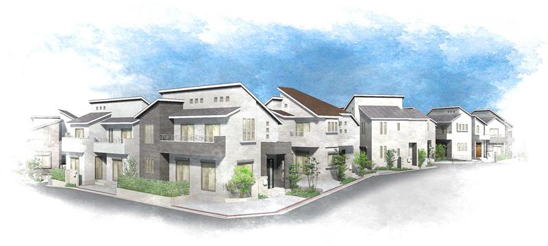 Cityscape Rendering. "Satsukino stand series," is born in Hachioji Ishikawa-cho. In natural rich environment, , Please feel all means a comfortable living! 