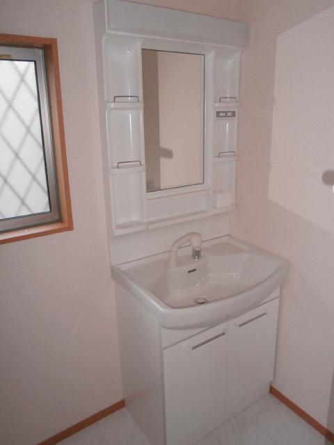 Wash basin, toilet. Building 2 Vanity with shampoo dresser