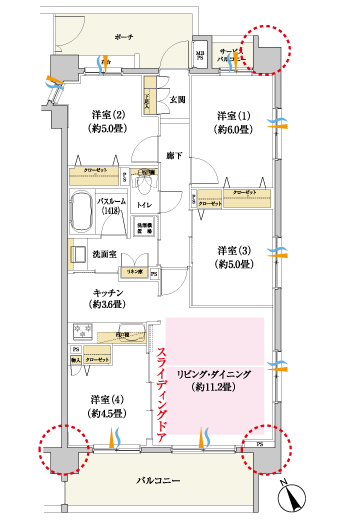 Room and equipment. F type