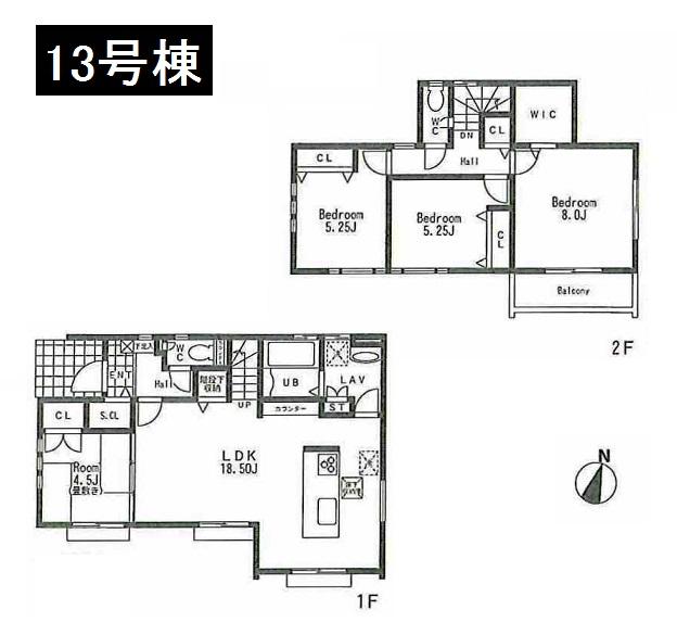 Floor plan. (13 Building), Price 40,500,000 yen, 4LDK, Land area 165.31 sq m , Building area 100.79 sq m