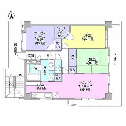 Floor plan. For the southeast corner room, View ・ Yang per good!
