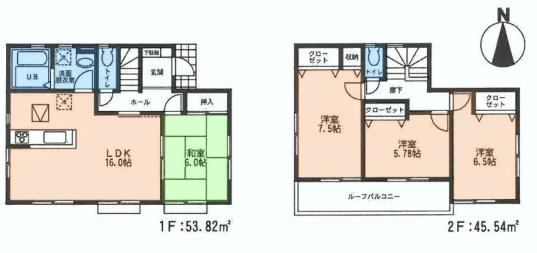 Floor plan. (2), Price 31,800,000 yen, 4LDK, Land area 141.16 sq m , Building area 99.36 sq m