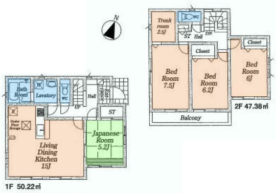 Floor plan. (4), Price 33,800,000 yen, 4LDK, Land area 153.48 sq m , Building area 97.8 sq m