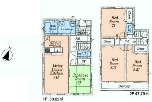 Floor plan. (3), Price 31,800,000 yen, 4LDK, Land area 115.68 sq m , Building area 98.01 sq m