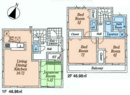 Floor plan. (1), Price 33,800,000 yen, 4LDK, Land area 120.01 sq m , Building area 93.96 sq m