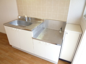 Kitchen. Two-burner gas stove installation Allowed