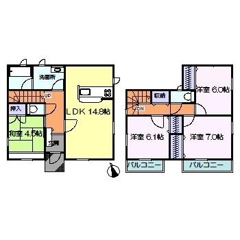 Floor plan. 32,800,000 yen, 4LDK, Land area 143.7 sq m , Building area 95.37 sq m