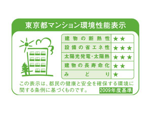 Building structure.  [Tokyo apartment environmental performance display] Based on the efforts of the building environment plan that building owners will be submitted to the Tokyo Metropolitan Government, 5 will be evaluated in three stages for items.  ※ For more information see "Housing term large Dictionary"