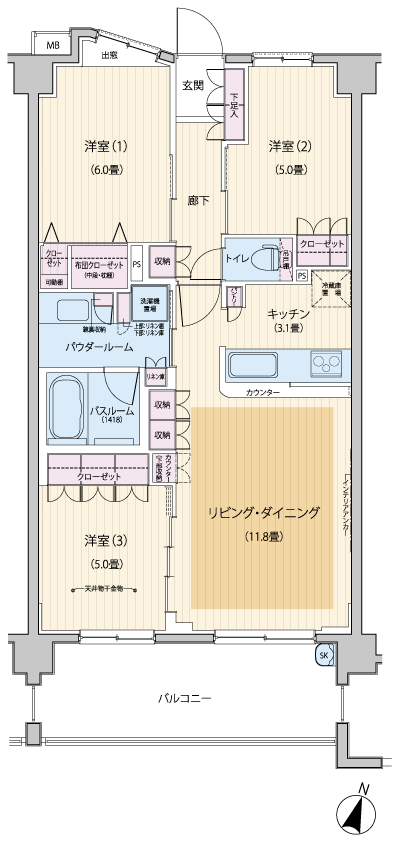 Floor: 3LDK, occupied area: 70 sq m, Price: 31,600,000 yen, now on sale