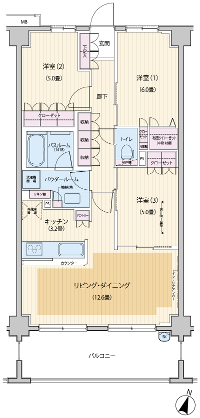 Floor: 3LDK, the area occupied: 72.5 sq m, Price: 36,800,000 yen, now on sale