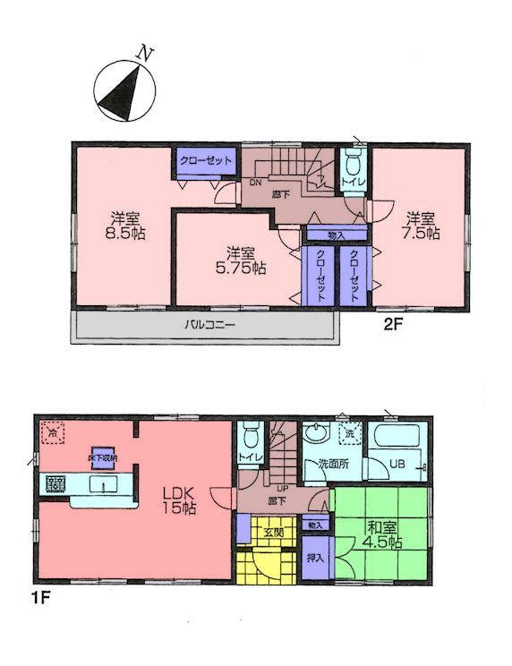 Floor plan. 19,800,000 yen, 4LDK, Land area 158.22 sq m , Building area 95.58 sq m