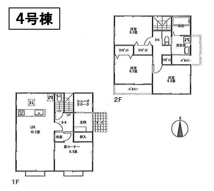Floor plan. (4 Building), Price 38,800,000 yen, 4LDK, Land area 131.66 sq m , Building area 102.67 sq m