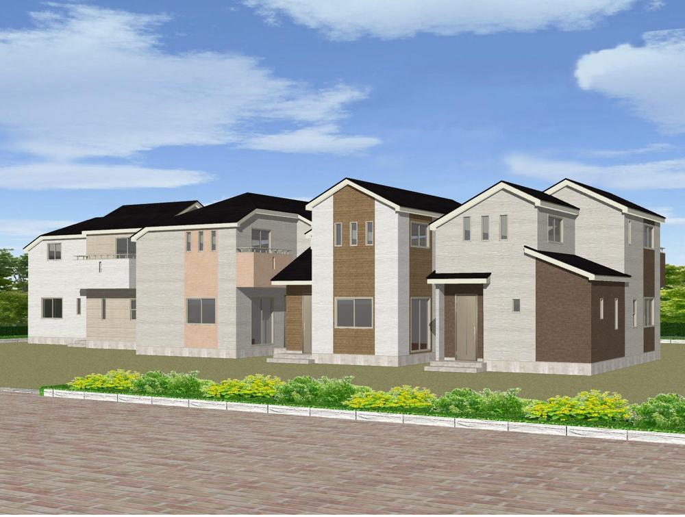 Rendering (appearance). Bright subdivision to gather new construction ☆